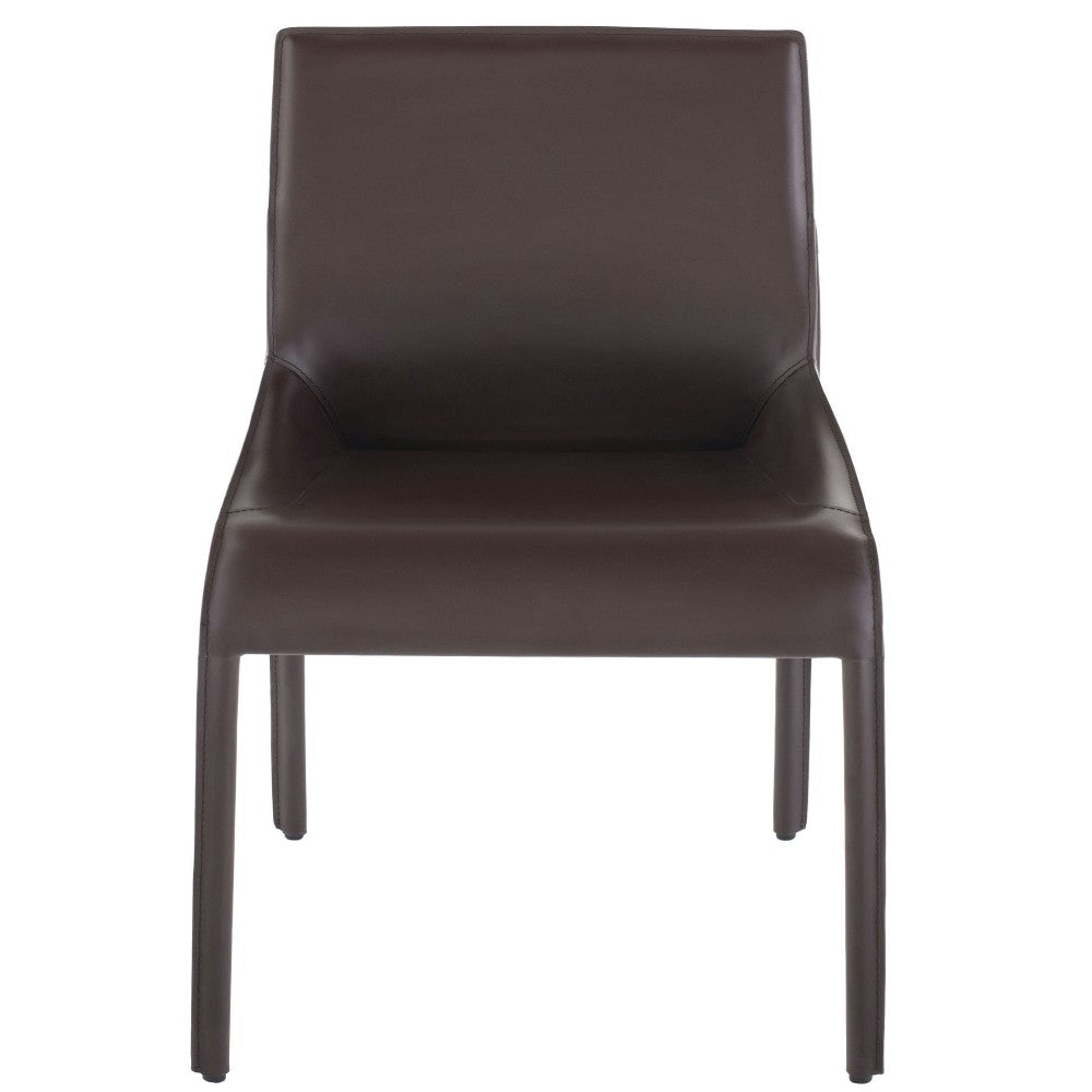 Delphine Brown Leather Dining Chair