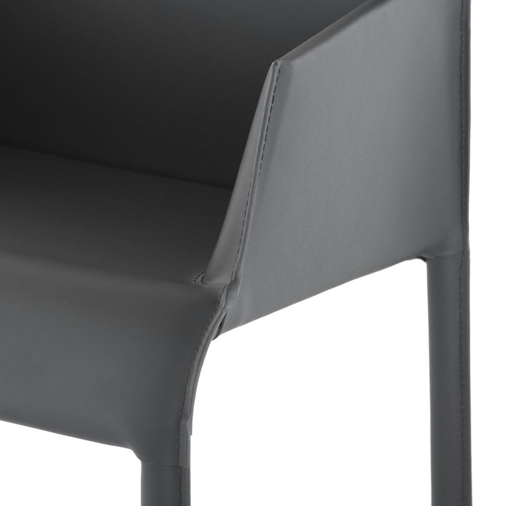 Delphine Dark Gray Leather Dining Chair, HGND218