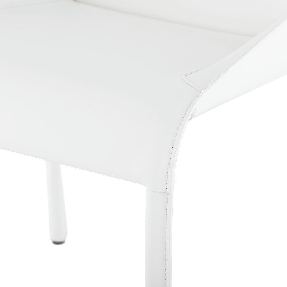 Delphine White Leather Dining Chair