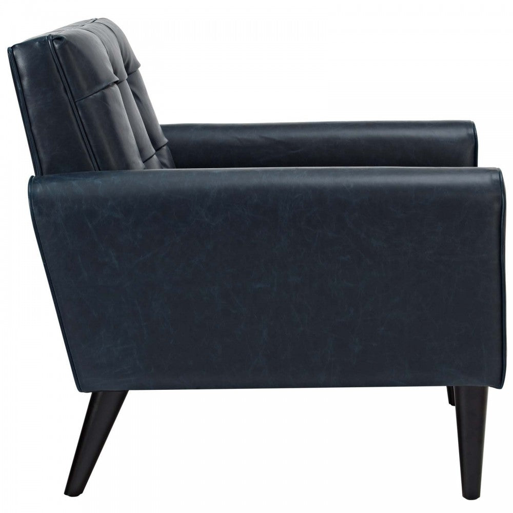 Delve 2 Piece Upholstered Vinyl Sofa and Armchair Set, Gray, EEI-2971-BLU-SET