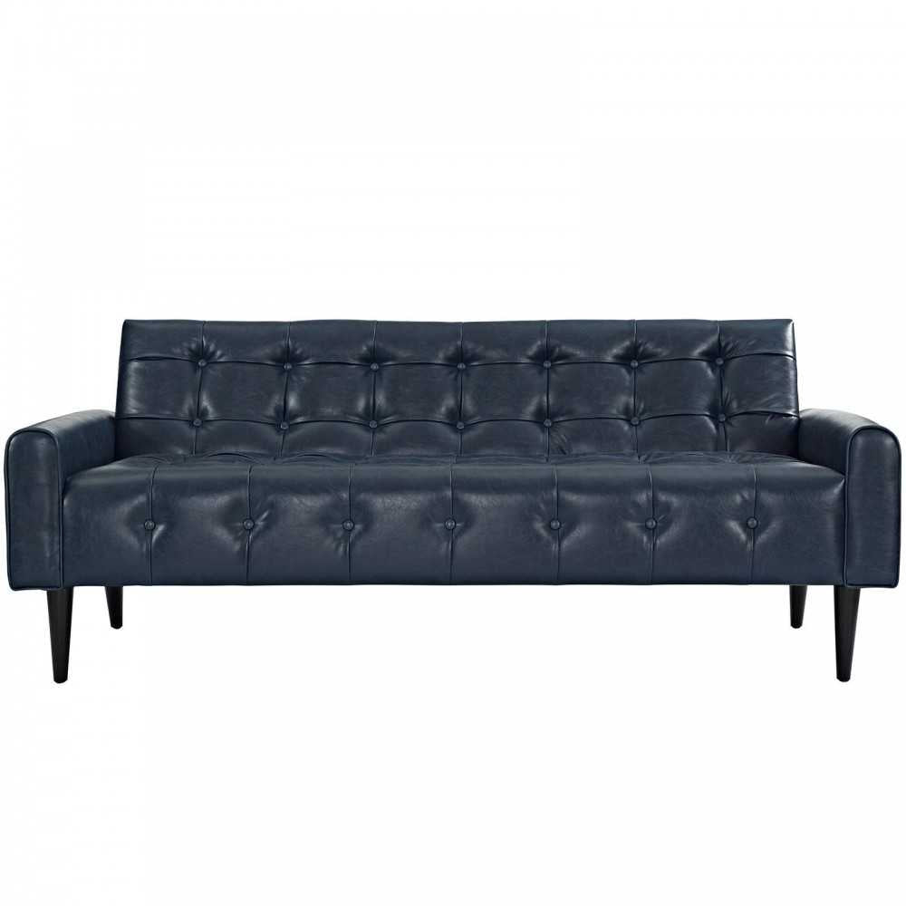 Delve 2 Piece Upholstered Vinyl Sofa and Armchair Set, Gray, EEI-2971-BLU-SET