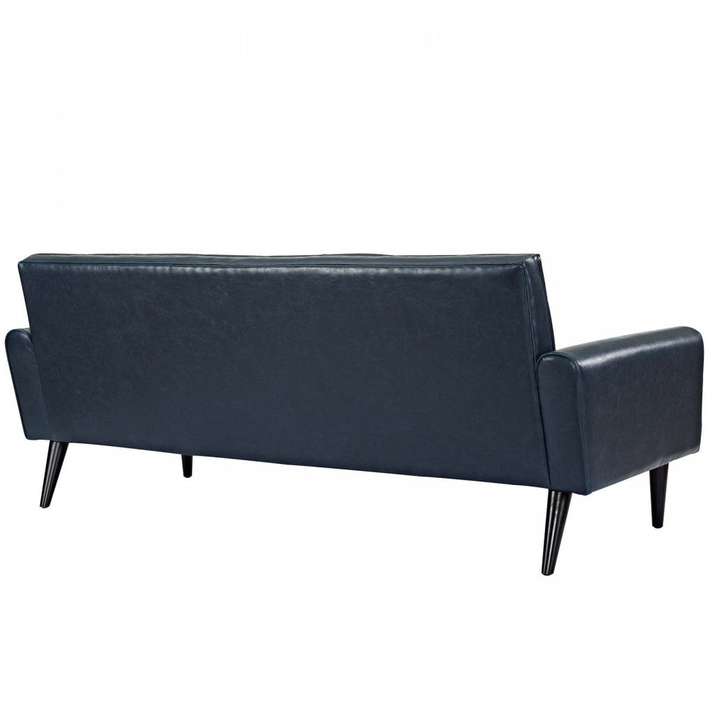 Delve 2 Piece Upholstered Vinyl Sofa and Armchair Set, Gray, EEI-2971-BLU-SET
