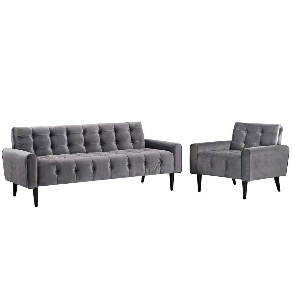 Delve Living Room Set Performance Velvet Set of 2, White