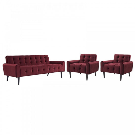 Delve Living Room Set Performance Velvet Set of 3, Gray, EEI-2970-MAR-SET
