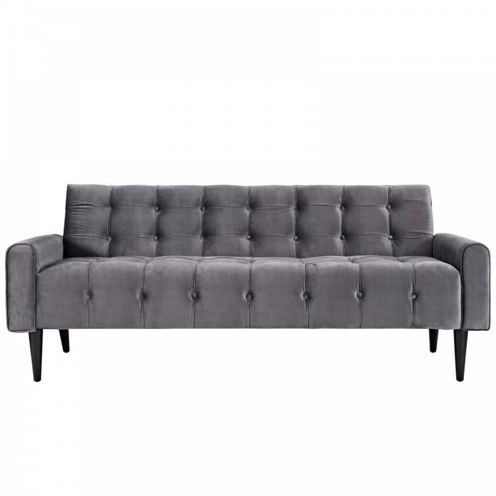 Delve Living Room Set Performance Velvet Set of 3, Gray, EEI-2970-GRY-SET
