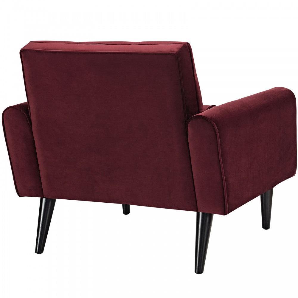 Delve Performance Velvet Armchair, Maroon