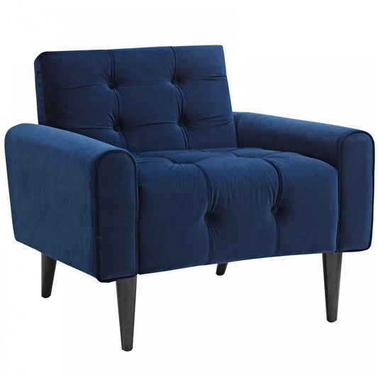 Delve Performance Velvet Armchair, Navy