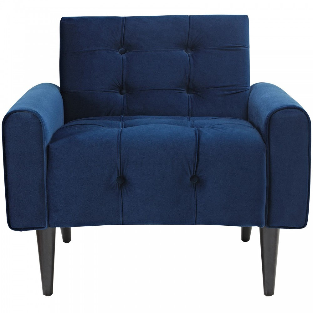 Delve Performance Velvet Armchair, Navy