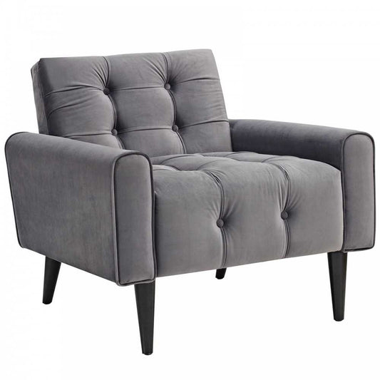 Delve Performance Velvet Armchair, Gray