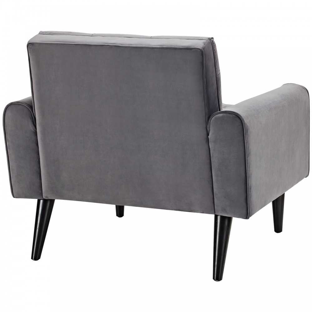 Delve Performance Velvet Armchair, Gray