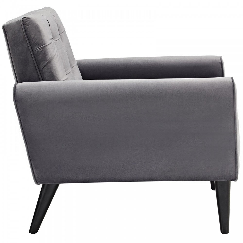Delve Performance Velvet Armchair, Gray