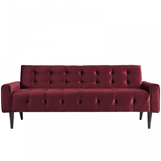 Delve Performance Velvet Sofa, Maroon