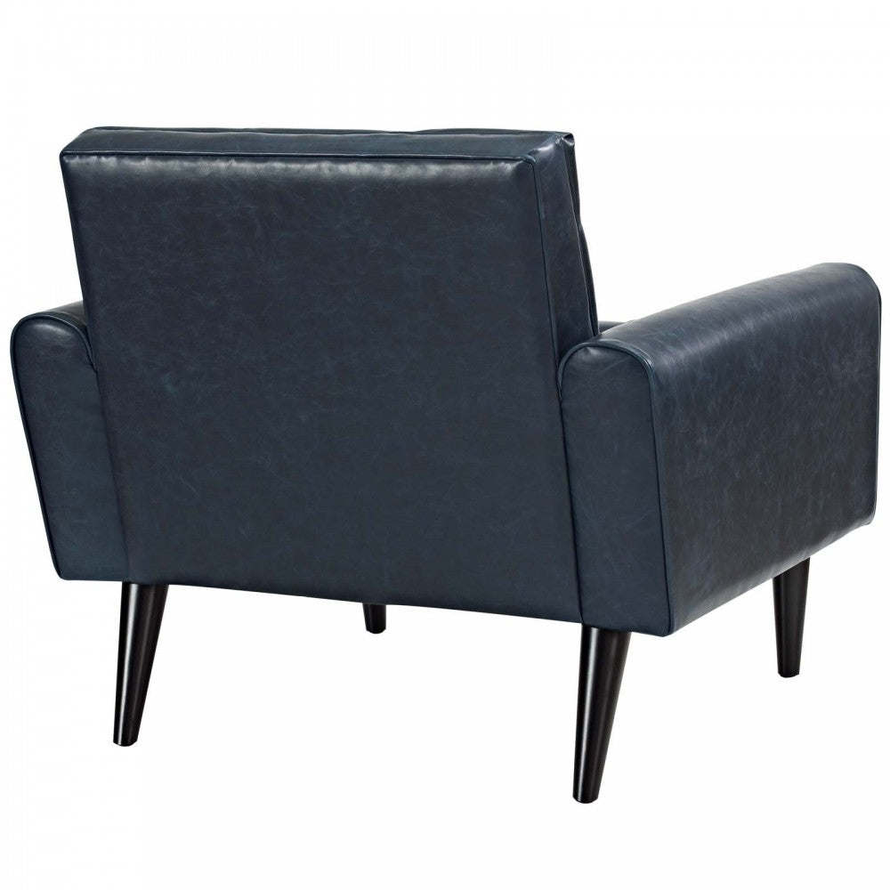 Delve Upholstered Vinyl Accent Chair, Blue