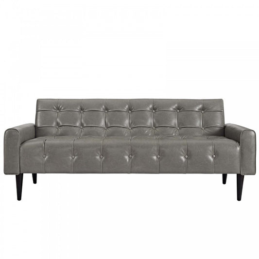 Delve Upholstered Vinyl Sofa, Gray