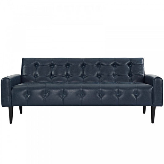 Delve Upholstered Vinyl Sofa, Blue