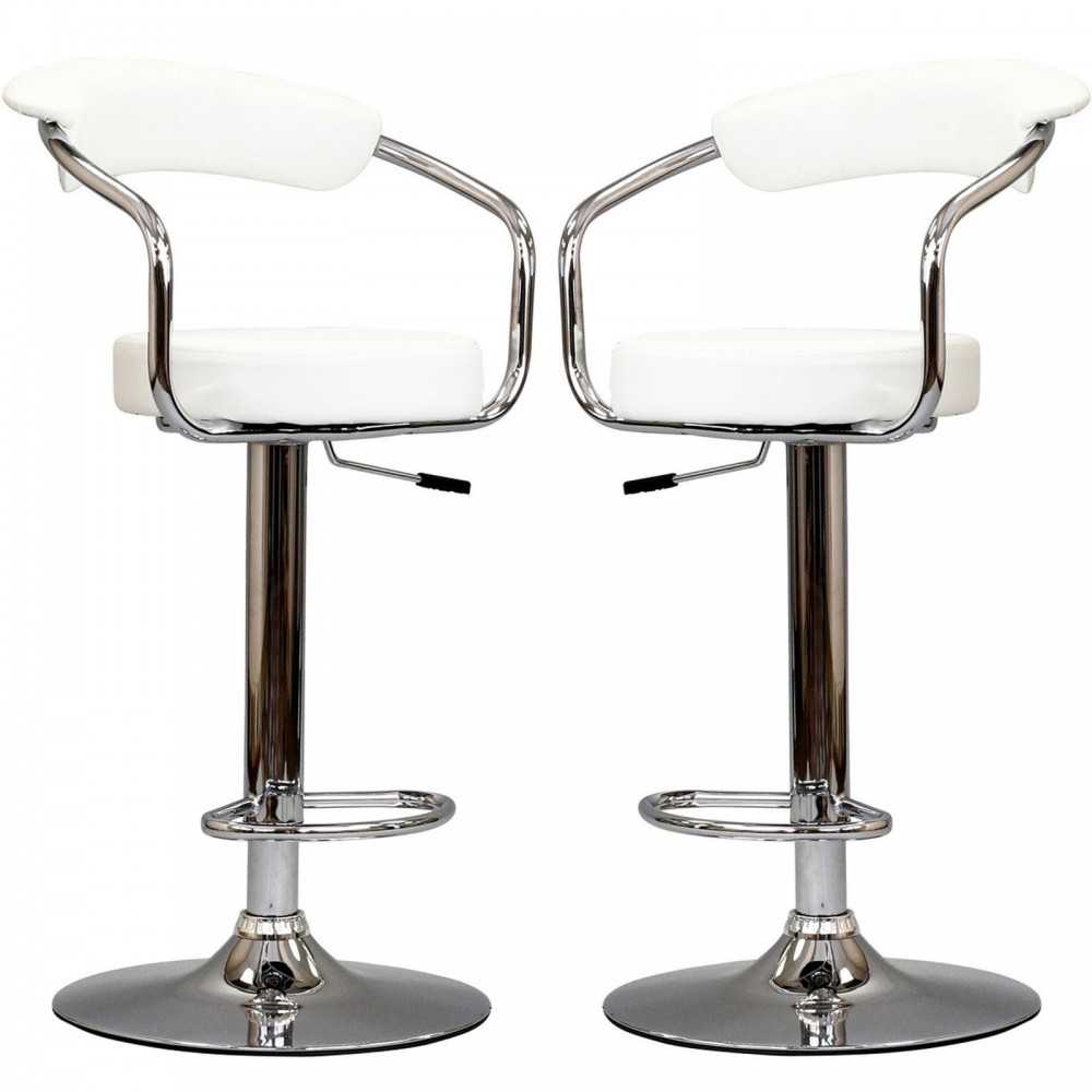 Diner Bar Stool Set of 2, White