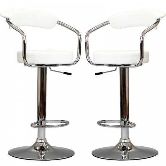 Diner Bar Stool Set of 2, White