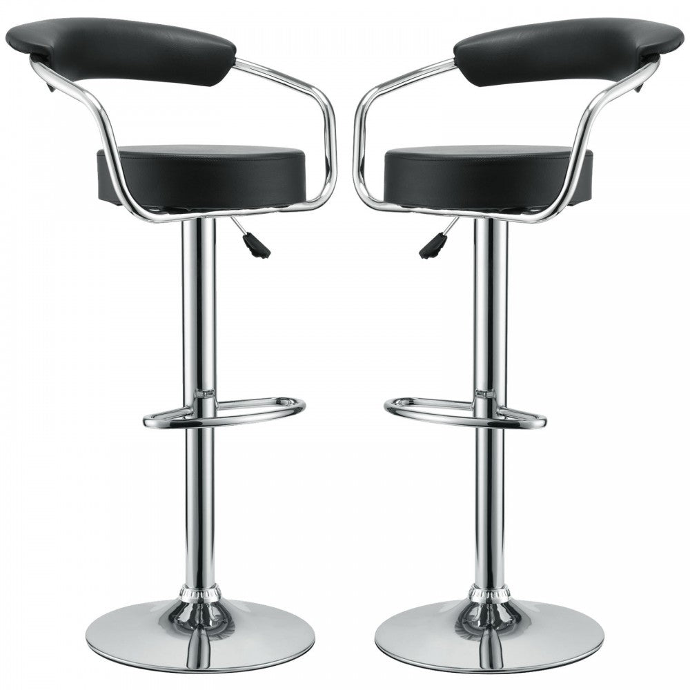 Diner Bar Stool Set of 2, Black