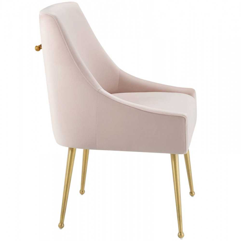 Discern Upholstered Performance Velvet Dining Chair, Pink
