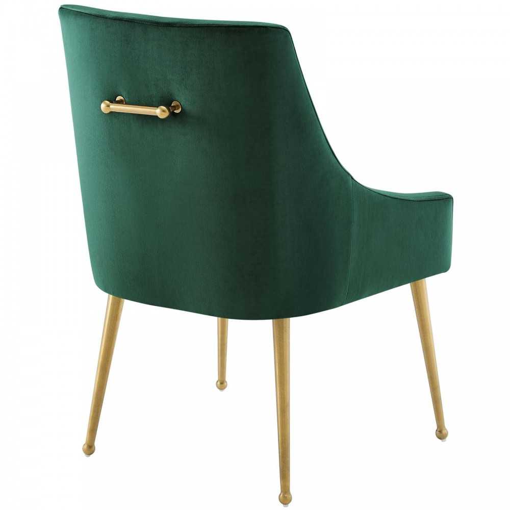 Discern Upholstered Performance Velvet Dining Chair Set of 2, Green