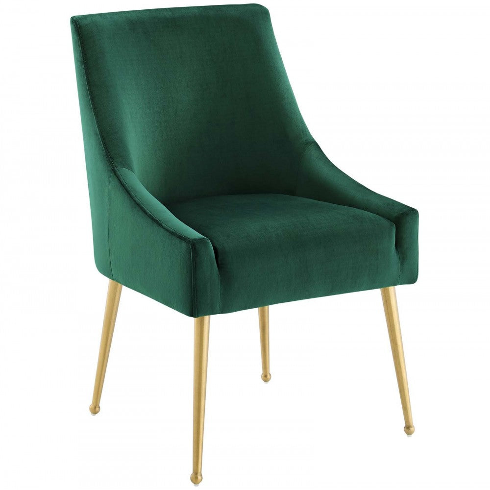 Discern Upholstered Performance Velvet Dining Chair Set of 2, Green