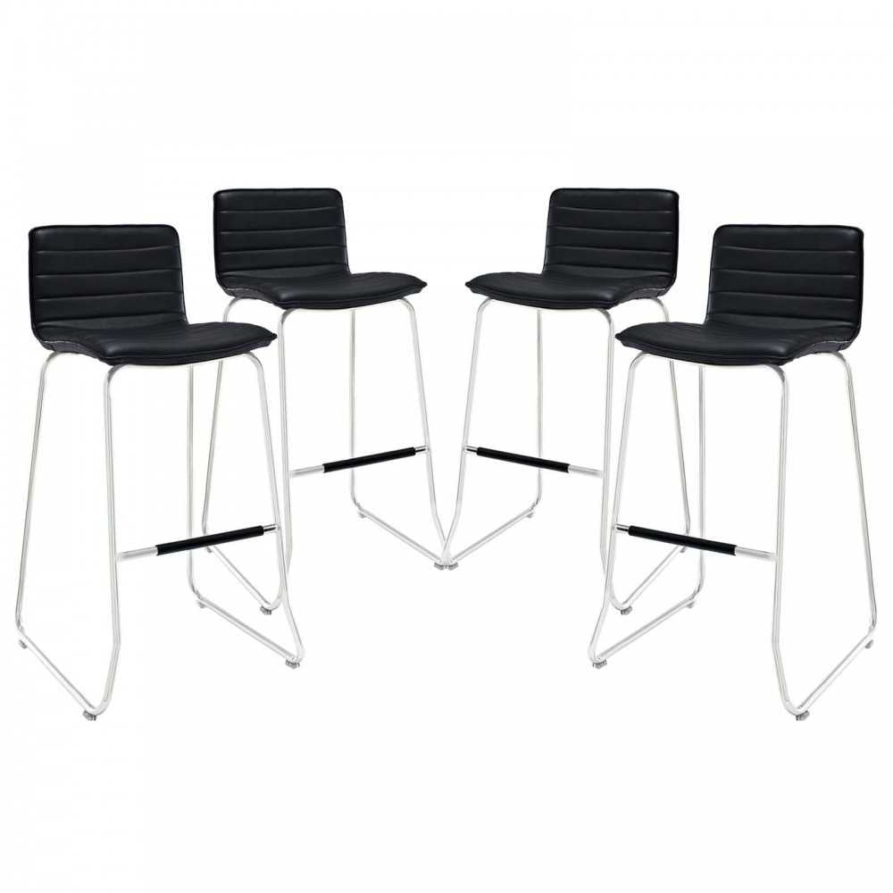 Dive Bar Stool Set of 4, Black