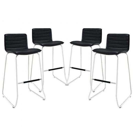 Dive Bar Stool Set of 4, Black