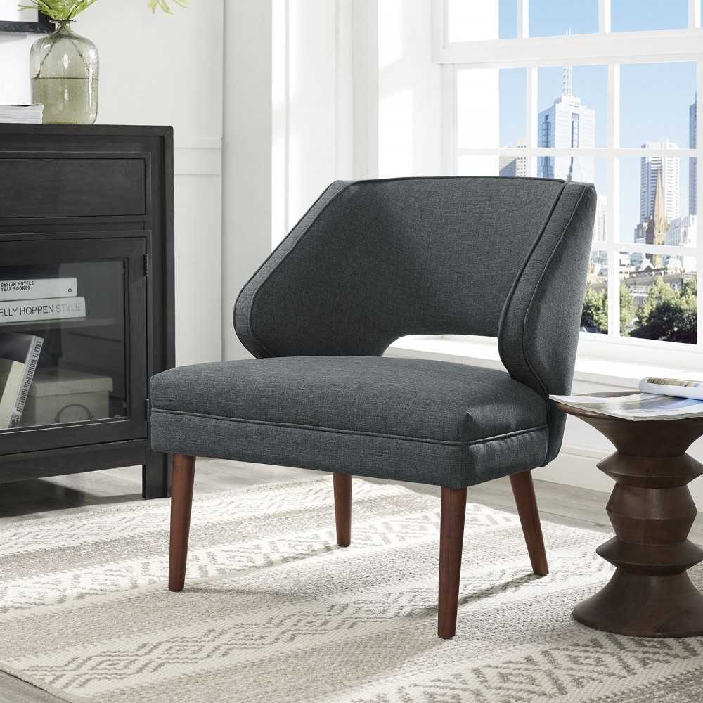 Dock Upholstered Fabric Armchair, Gray