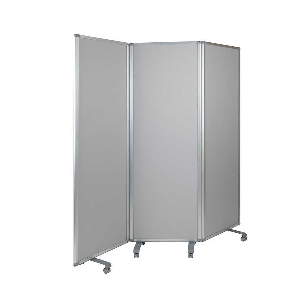 Double Sided Mobile Magnetic Whiteboard/Cloth Partition with Lockable Casters, 72"H x 24"W (3 sections included)