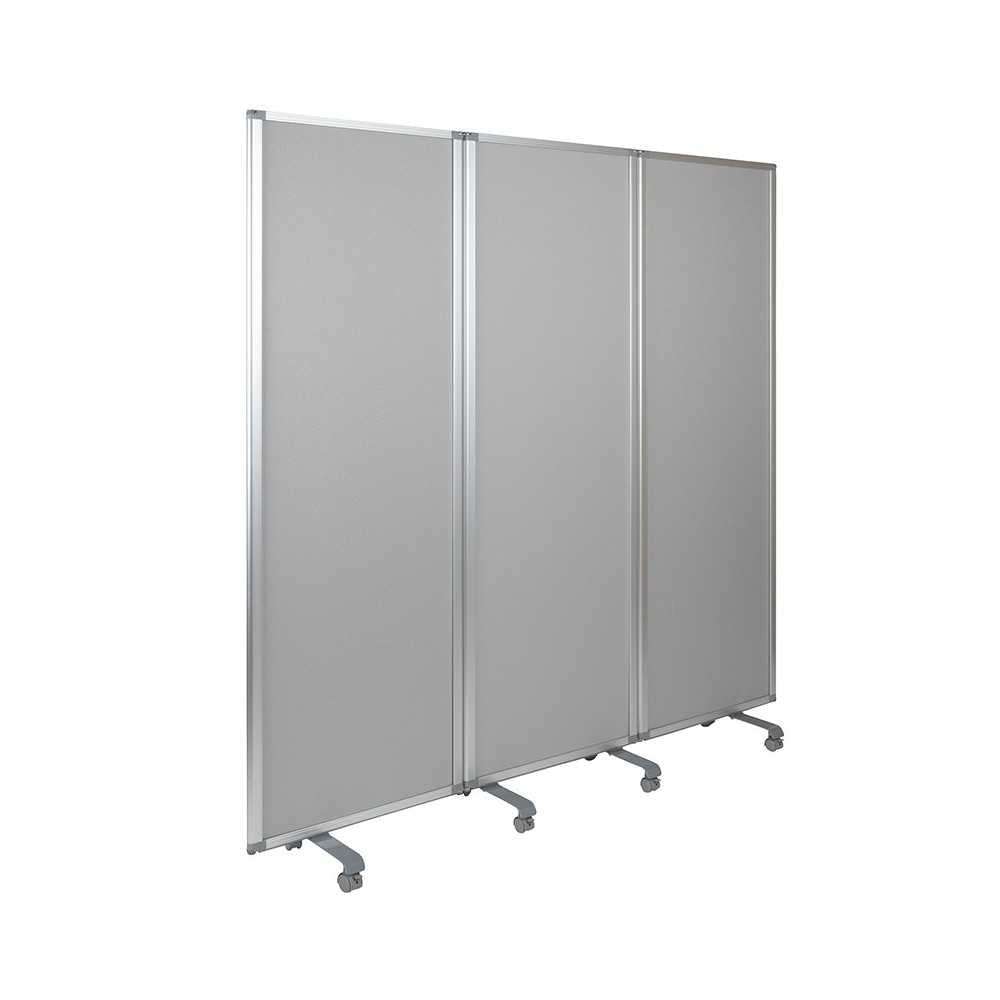 Double Sided Mobile Magnetic Whiteboard/Cloth Partition with Lockable Casters, 72"H x 24"W (3 sections included)