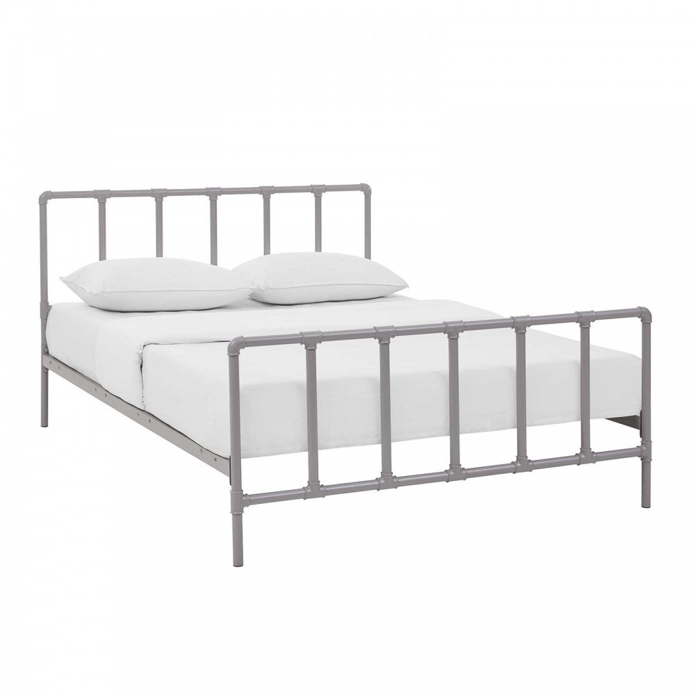 Dower Queen Stainless Steel Bed, Gray