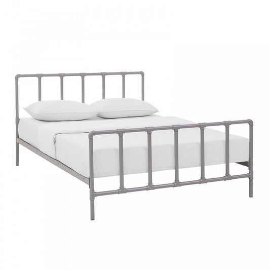 Dower Queen Stainless Steel Bed, Gray