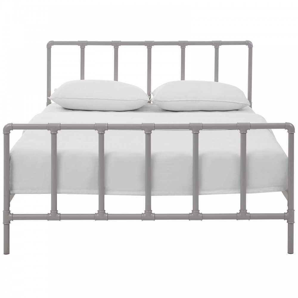 Dower Queen Stainless Steel Bed, Gray