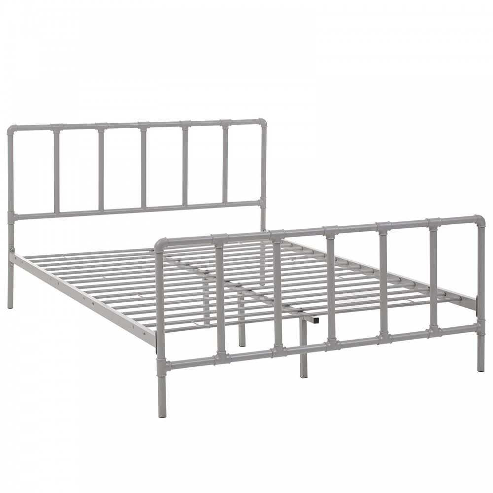 Dower Queen Stainless Steel Bed, Gray