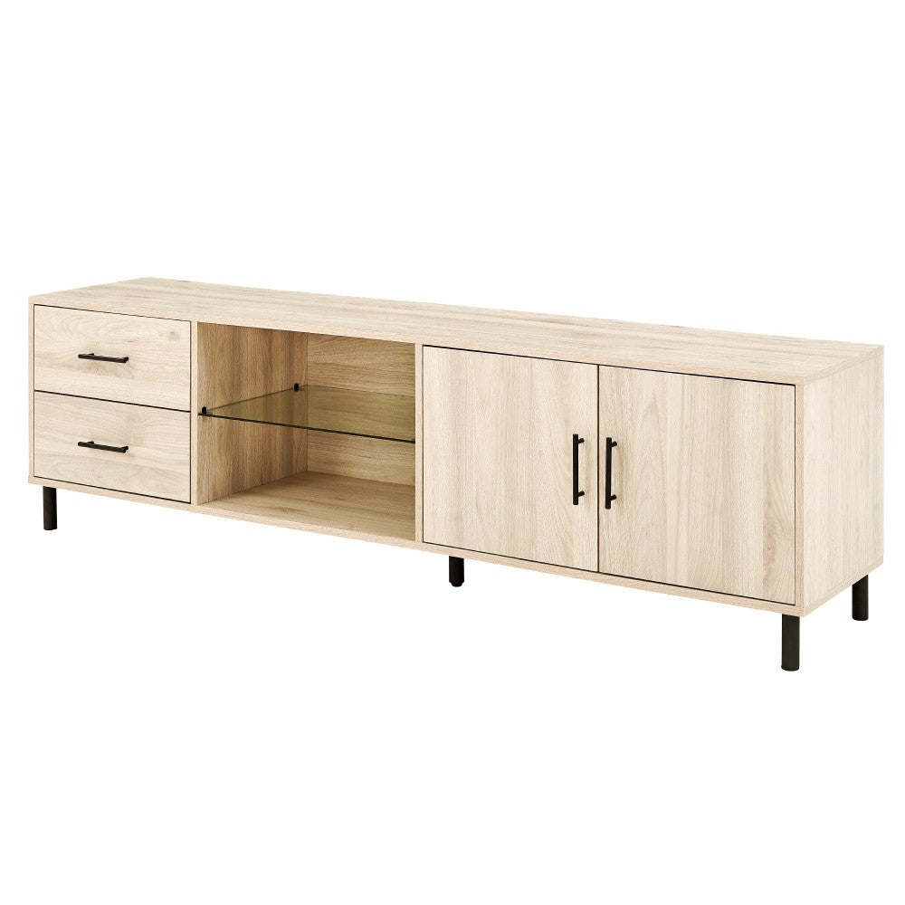 Draper 70" Modern Low Profile TV Console - Birch