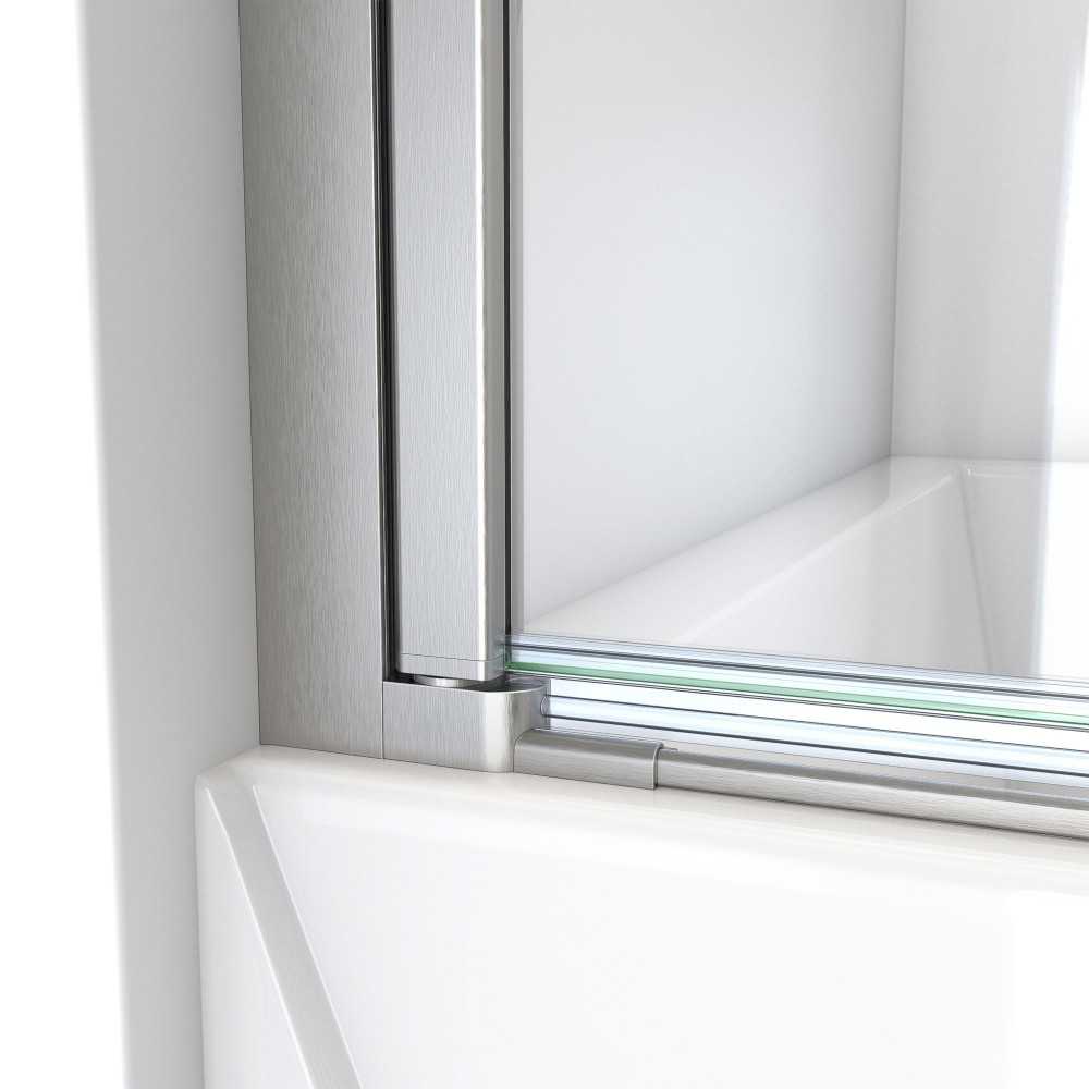 DreamLine Aqua-Q Swing 33 1/2x72 Frameless Shower Door in Brushed Nickel