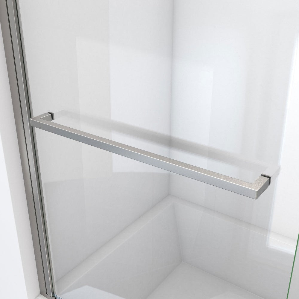 DreamLine Aqua-Q Swing 33 1/2x72 Frameless Shower Door in Brushed Nickel
