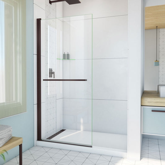 DreamLine Aqua-Q Swing 33 1/2x72 Frameless Shower Door in Oil Rubbed Bronze