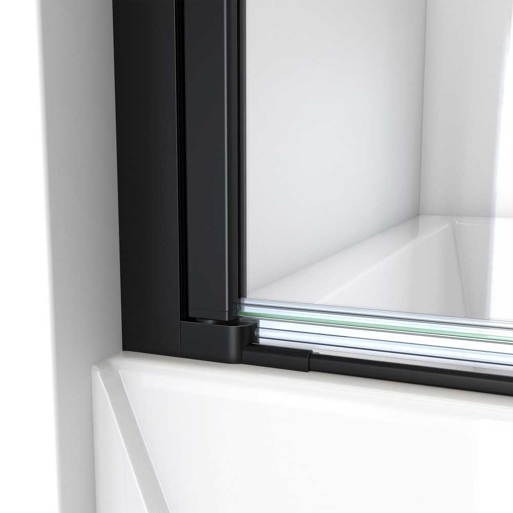 DreamLine Aqua-Q Swing 33 1/2x72 Frameless Shower Door in Satin Black