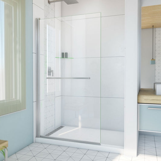 DreamLine Aqua-Q Swing 39 1/2x72 Frameless Shower Door in Brushed Nickel