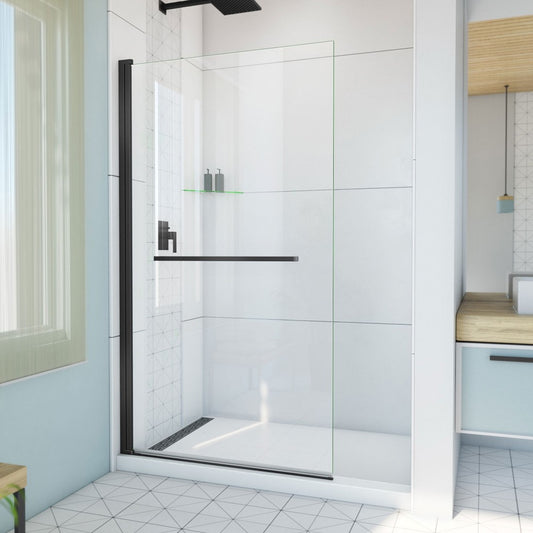 DreamLine Aqua-Q Swing 39 1/2x72 Frameless Shower Door in Satin Black