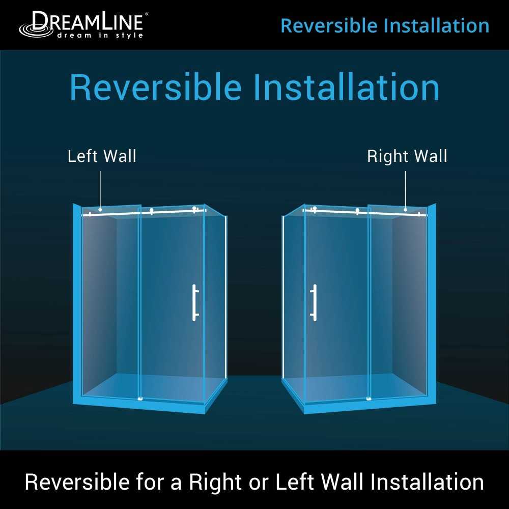 DreamLine Enigma Air 34 3/4x60 3/8x76 Frameless Sliding Shower Enclosure in Satin Black