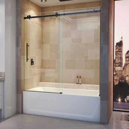 DreamLine Enigma Air 56-60x62 Frameless Sliding Tub Door in Satin Black