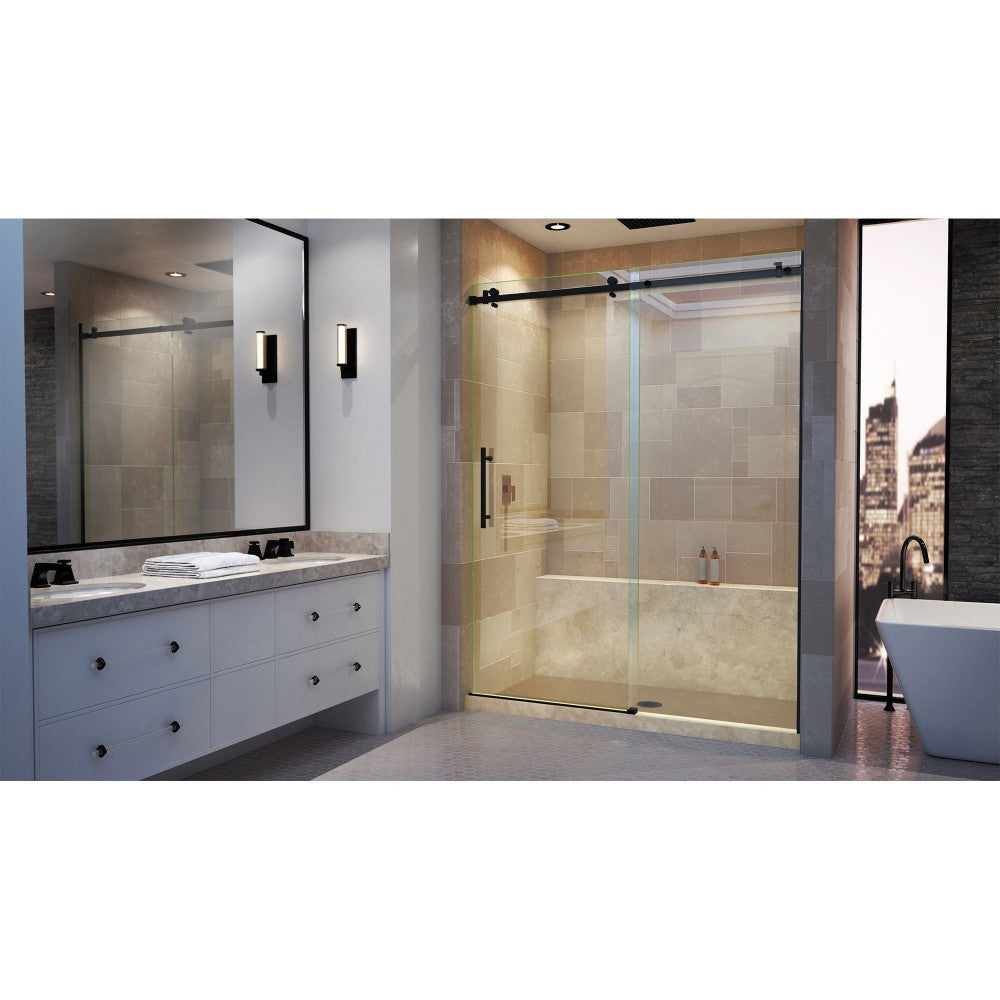 DreamLine Enigma Air 56-60x76 Frameless Sliding Shower Door in Satin Black