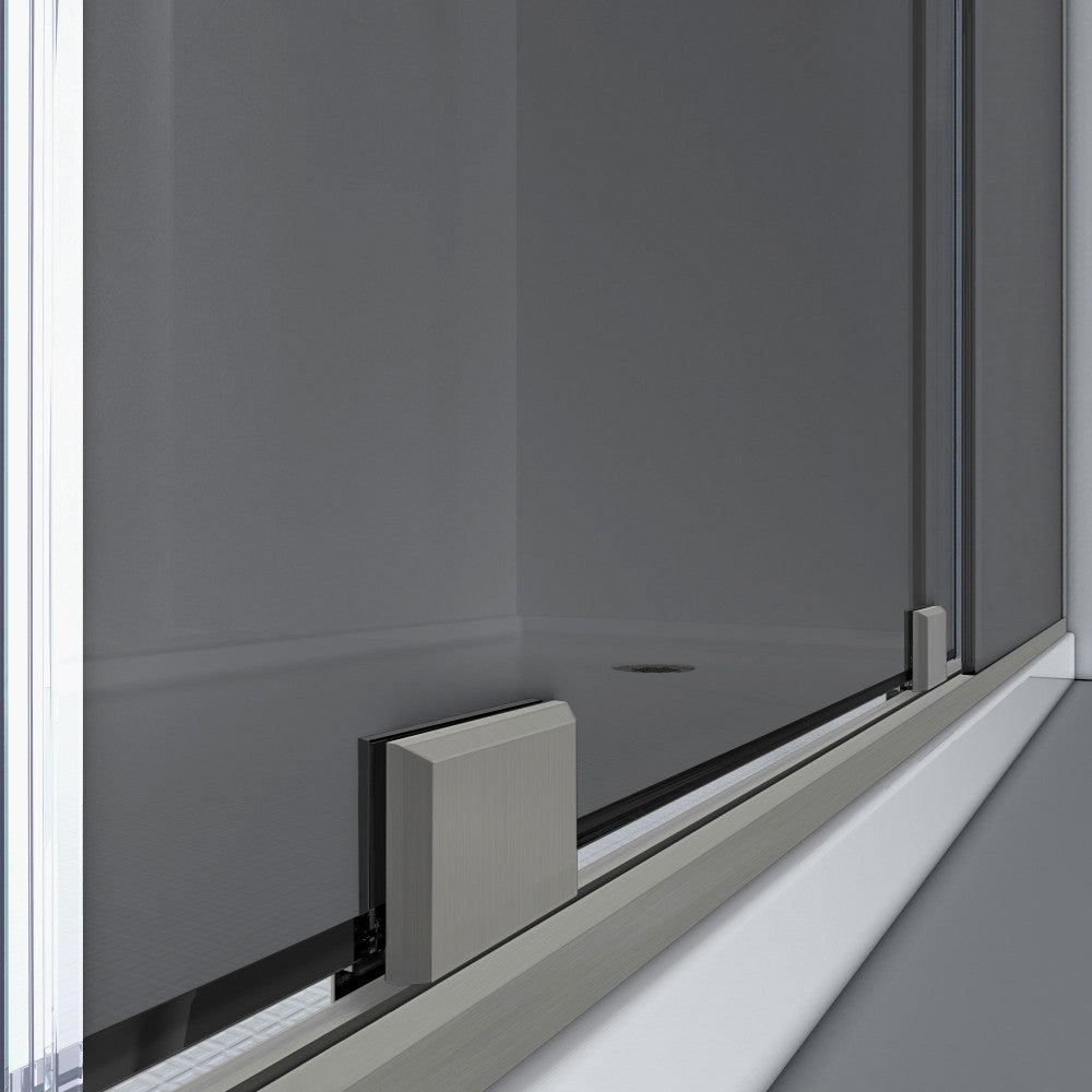DreamLine Mirage-X 44-48x72 Frameless Sliding Shower Door in Brushed Nickel, SHDR1948723GR04