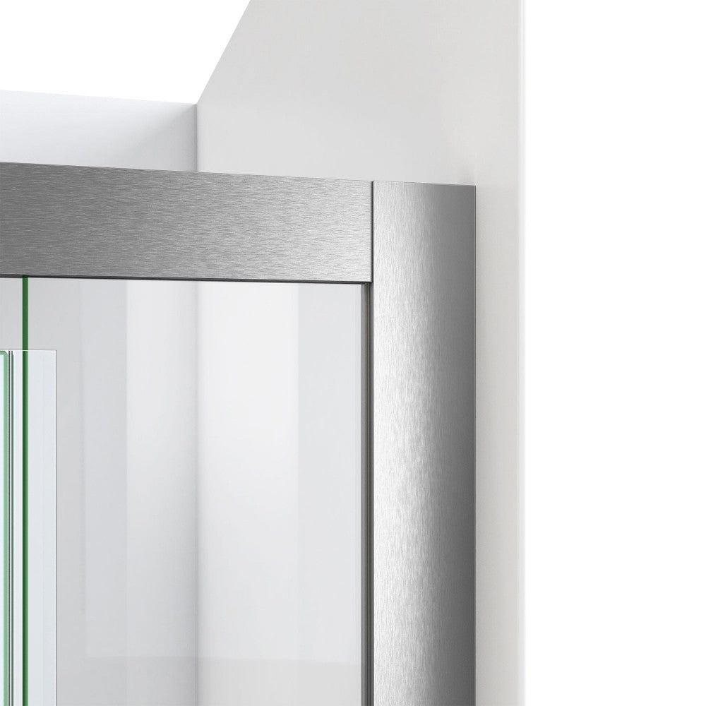 DreamLine Terrace 58x72 Semi-Frameless Pivot Shower Door in Brushed Nickel