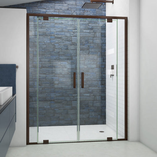 DreamLine Terrace 58x72 Semi-Frameless Pivot Shower Door in Oil Rubbed Bronze