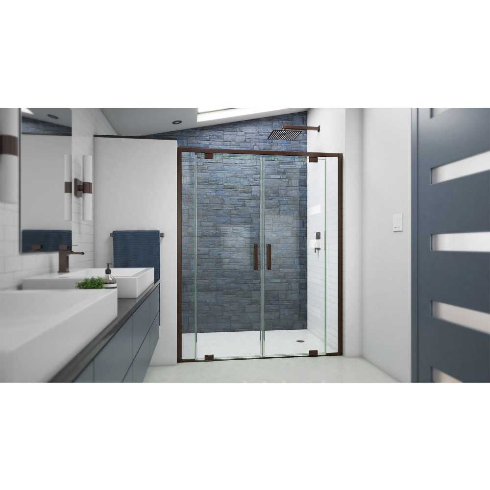 DreamLine Terrace 58x72 Semi-Frameless Pivot Shower Door in Oil Rubbed Bronze