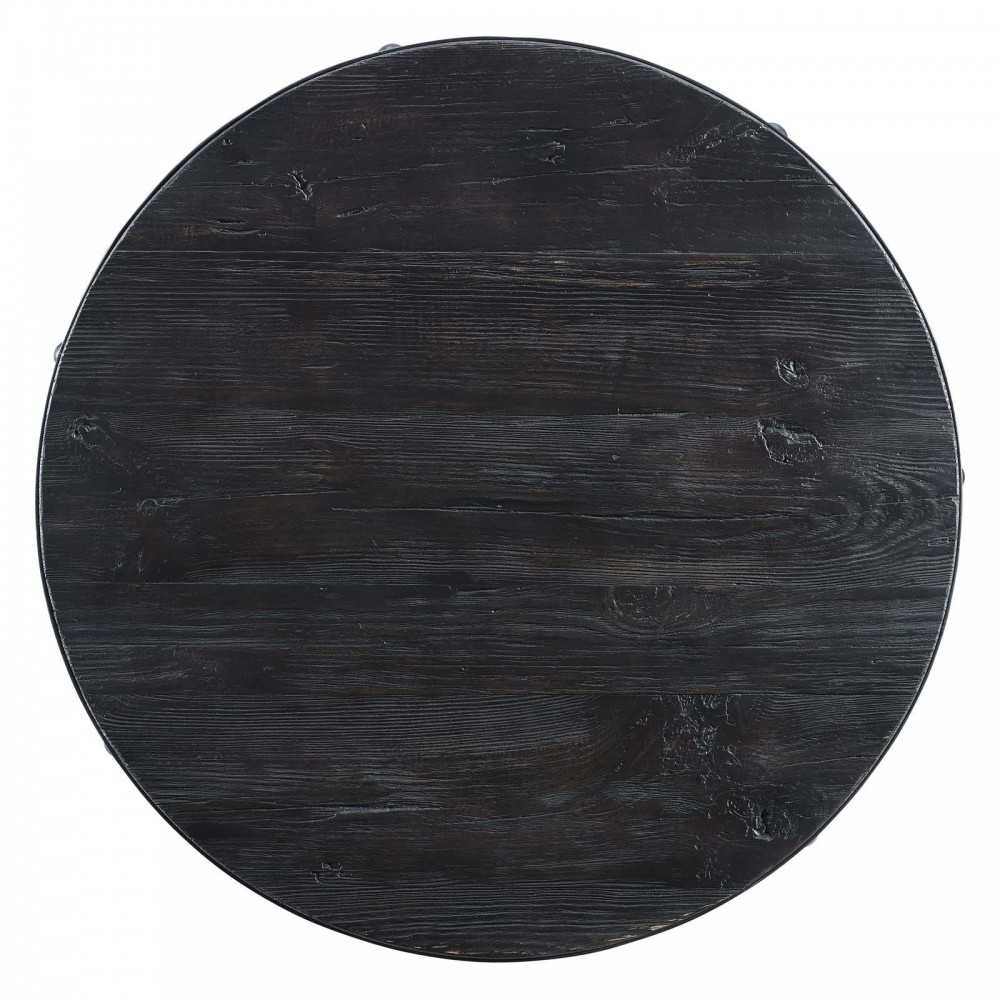 Drive 28" Round Wood Top Dining Table, Black Gold