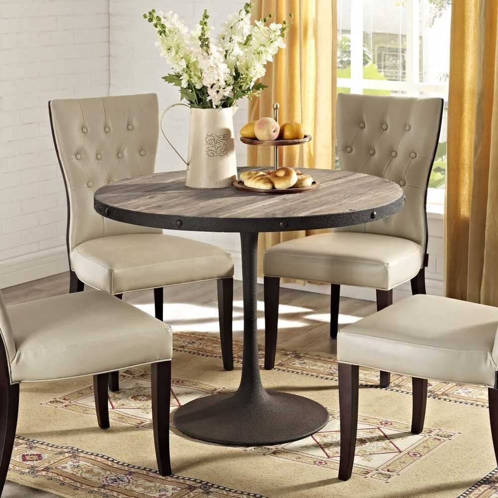 Drive 40" Round Wood Top Dining Table, Brown